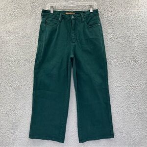 Judy Blue Tummy Control Top High Rise Wide Leg Crop Teal Women's 13/31 x 23.5